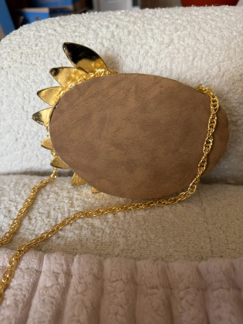 Mother of Pearl Shell Clutch Bag | Gold Leaf Evening Purse